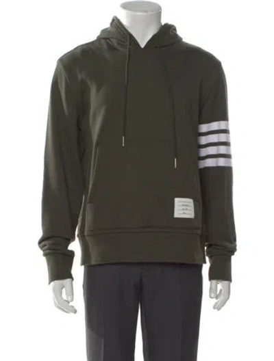 Pre-owned Thom Browne 4-bar Crew Neck Hoodie In Green