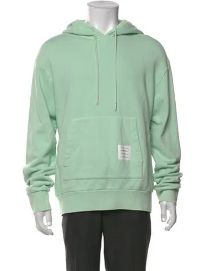 Pre-owned Thom Browne 4-bar Crew Neck Hoodie In Green