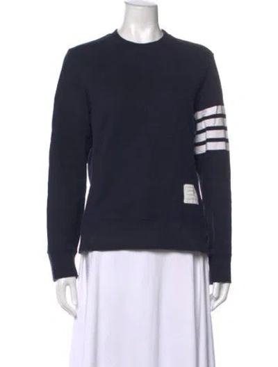 Pre-owned Thom Browne 4-bar Crew Neck Sweatshirt In Blue
