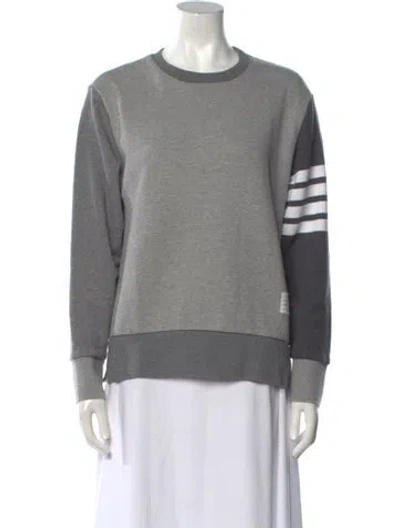 Pre-owned Thom Browne 4-bar Crew Neck Sweatshirt In Gray