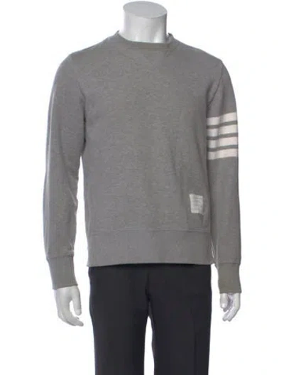 Pre-owned Thom Browne 4-bar Crew Neck Sweatshirt In Grey