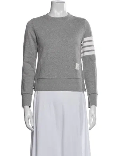 Pre-owned Thom Browne 4-bar Crew Neck Sweatshirt In Grey