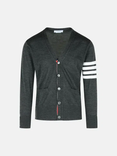 Thom Browne '4bar' Dark Grey Virgin Wool Cardigan