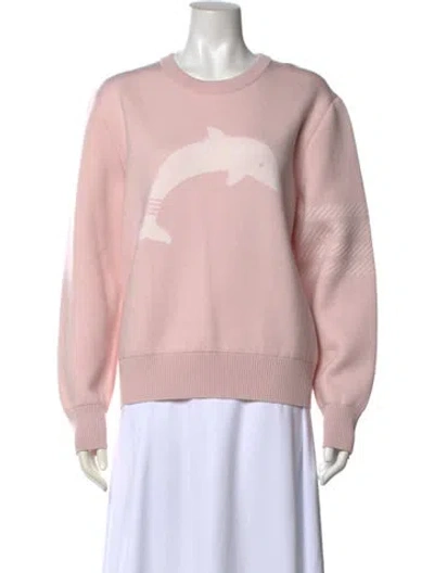 Pre-owned Thom Browne 4-bar Dolphin Motif Wool Sweater W/ Tags In Pink