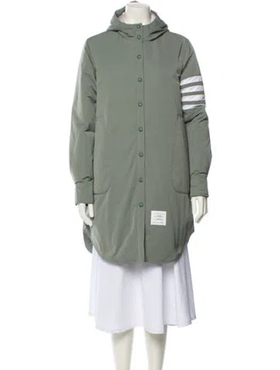 Pre-owned Thom Browne 4-bar Down Coat In Green