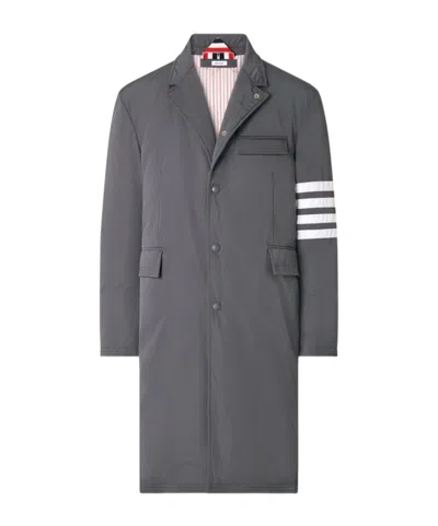 Thom Browne 4-bar Down-filled Overcoat In Gray