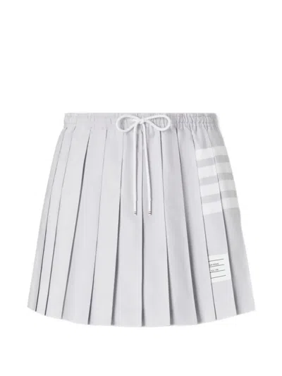 Thom Browne 4-bar Drawstring Pleated Skirt In Burgundy