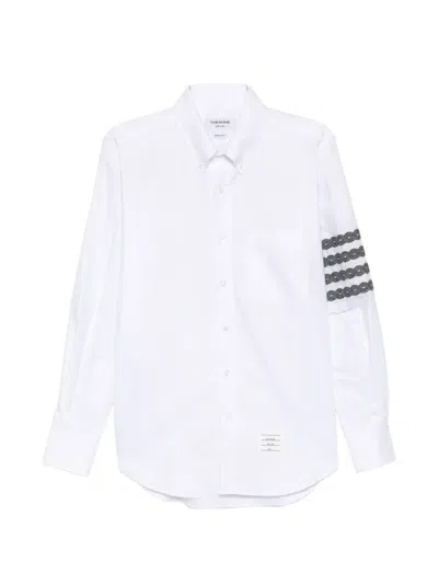 Thom Browne 4-bar Embroidered Shirt In White