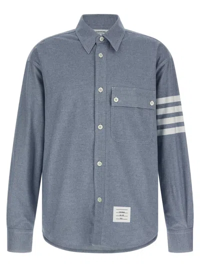 Thom Browne '4bar' Flannel Shirt In Blue