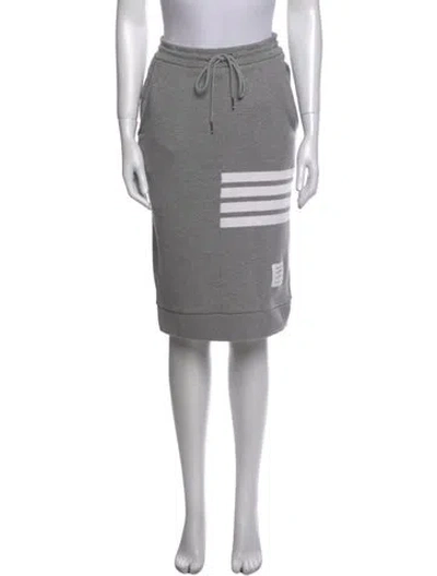 Pre-owned Thom Browne 4-bar Fleece Knee-length Skirt In Gray