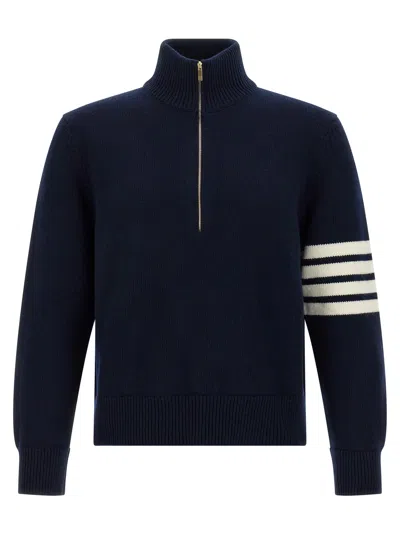 THOM BROWNE 4BAR HALF ZIP SWEATER