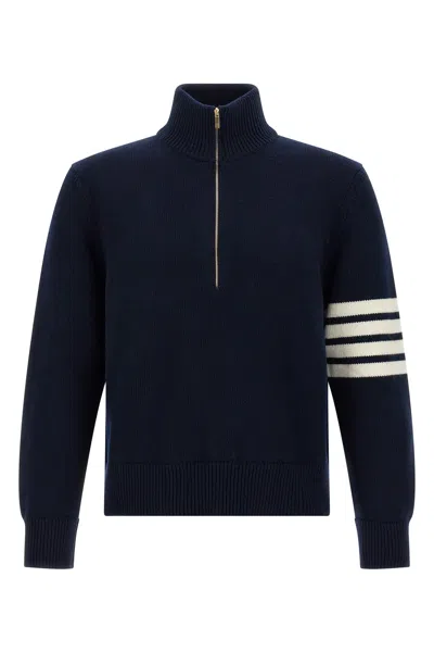 Thom Browne 4bar Half Zip Sweater In Black