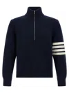 Thom Browne 4bar Half Zip Sweater In Blue