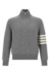 Thom Browne 4bar Half Zip Sweater Sweaters And Cardigans Gray In Brown