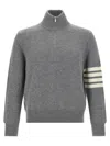 Thom Browne 4bar Half Zip Sweater Sweaters And Cardigans Gray In Gray