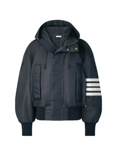 Thom Browne 4-bar Hooded Jacket In Burgundy