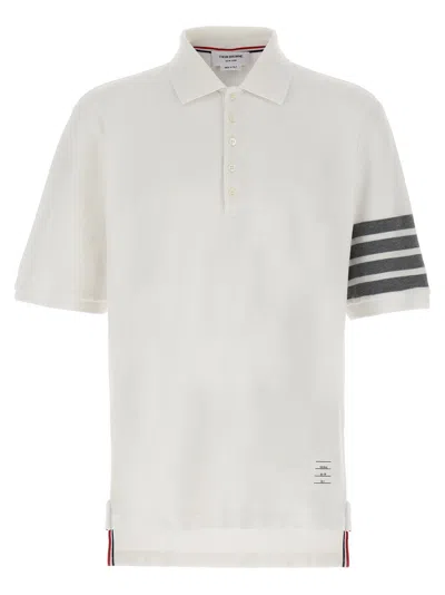 Thom Browne 4-bar Jacquard Polo In White