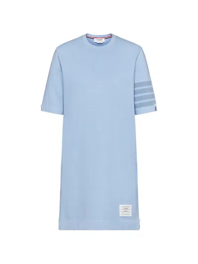 Thom Browne 4-bar Jersey Mini Dress In Blue