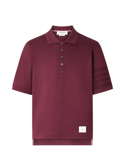 Thom Browne Cotton-jersey Polo Shirt In Burgundy
