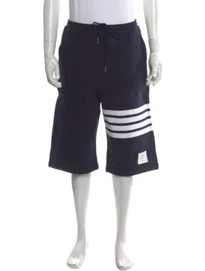 Pre-owned Thom Browne 4-bar Jogger Shorts In Blue