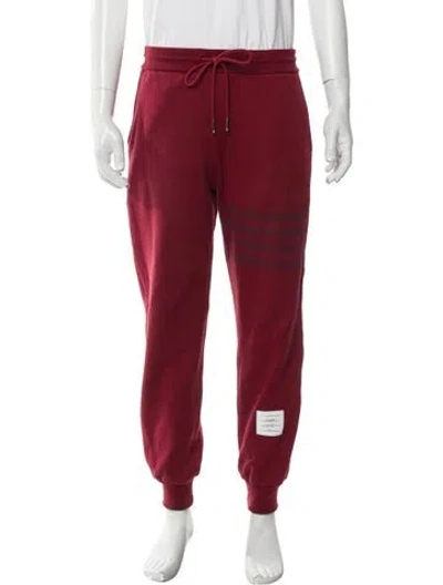 Pre-owned Thom Browne 4-bar Joggers In Red
