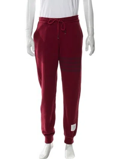 Pre-owned Thom Browne 4-bar Joggers In Red