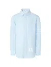 Thom Browne 4 바 리넨 셔츠 In Blue