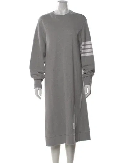 Pre-owned Thom Browne 4-bar Long Dress In Gray
