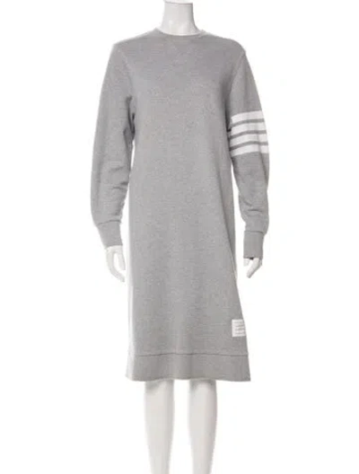 Pre-owned Thom Browne 4-bar Long Dress In Grey