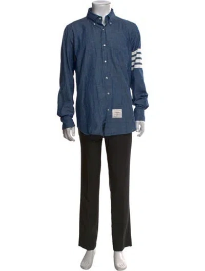 Pre-owned Thom Browne 4-bar Long Sleeve Shirt In Black