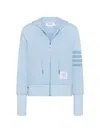 Thom Browne 4-바 루프백 후디 In Blue