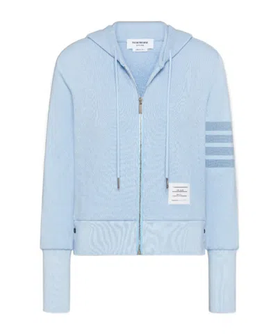 Thom Browne 4-bar Loopback Hoodie In Blue