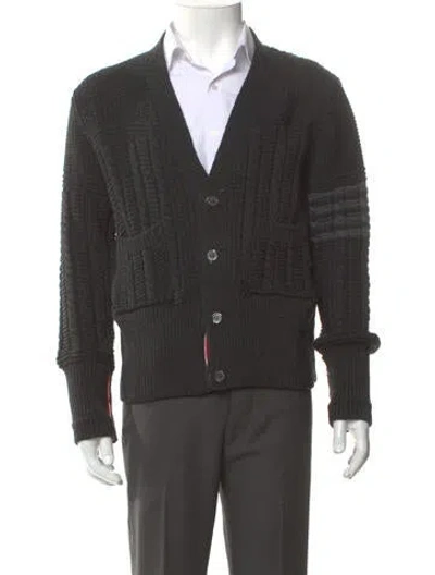 Pre-owned Thom Browne 4-bar Merino Wool Cardigan In Gray