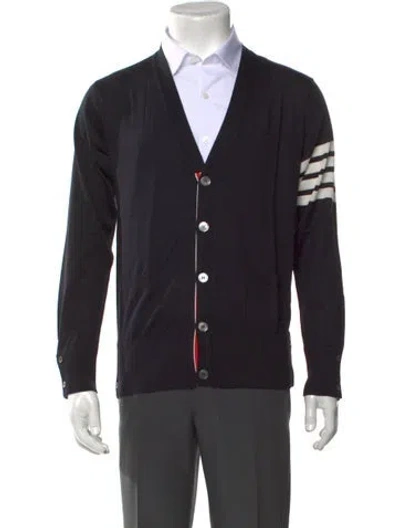 Pre-owned Thom Browne 4-bar Merino Wool Cardigan W/ Tags In Black
