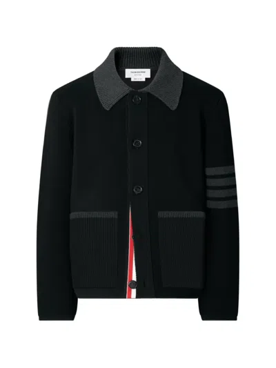 Thom Browne 4-bar Merino Wool Jacket In Black