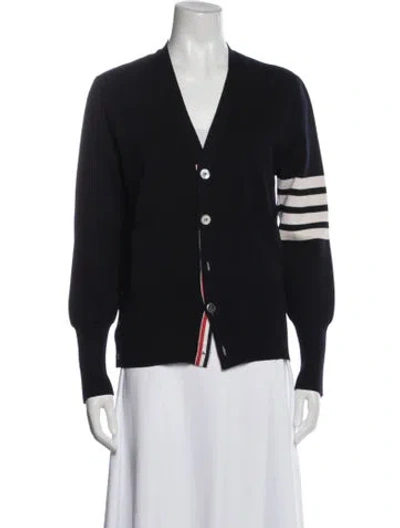 Pre-owned Thom Browne 4-bar Merino Wool Sweater In Blue