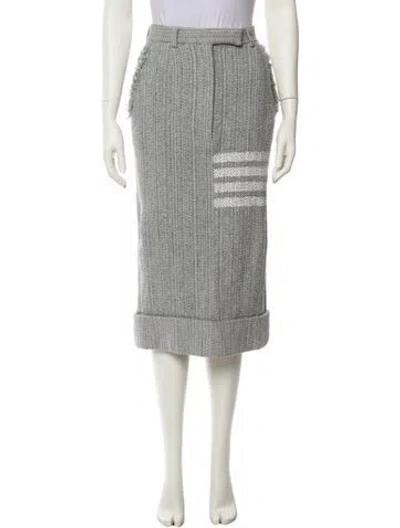 Pre-owned Thom Browne 4-bar Midi Length Skirt W/ Tags In Gray