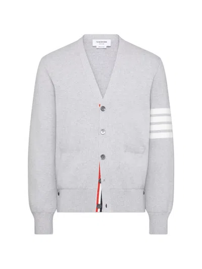 Thom Browne 4-bar Milano Stitch Cardigan In Gray