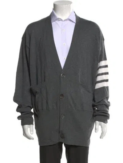 Pre-owned Thom Browne 4-bar Milano Stitch Wool Cardigan W/ Tags In Grey