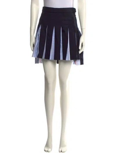 Pre-owned Thom Browne 4-bar Mini Skirt W/ Tags In Blue