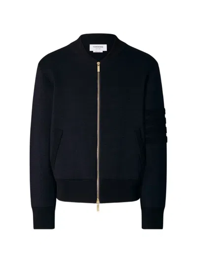 Thom Browne 4-bar Ottoman Milano-stitch Bomber Jacket In Blue