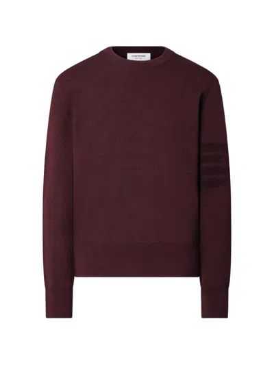 Thom Browne 4-bar Ottoman Milano-stitch Sweater In Burgundy