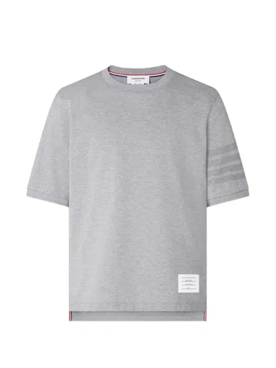 Thom Browne 4-bar Ottoman T-shirt In Gray