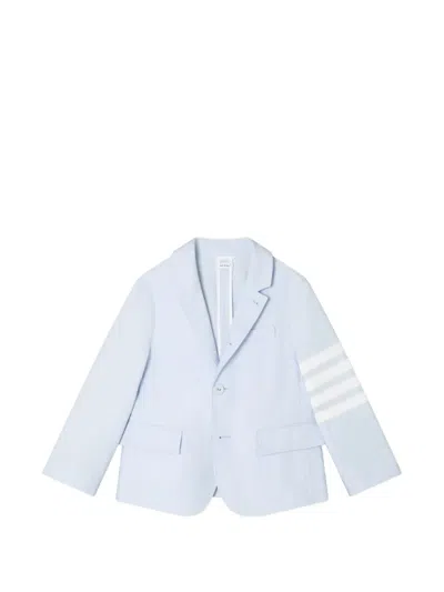 Thom Browne Kids' 4-bar Oxford Jacket In Blue