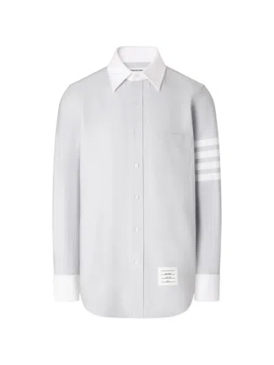 Thom Browne 4-bar Oxford Shirt In Gray