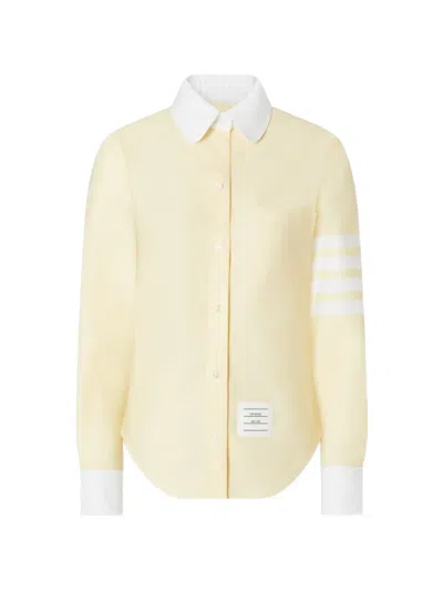 Thom Browne 4-bar Oxford Shirt In Yellow