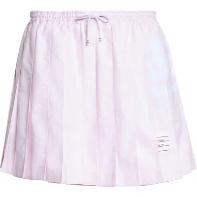 Thom Browne 4-bar Pleated Cotton Oxford Miniskirt In Purple