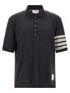 Thom Browne 4-bar Wool Polo Shirt In Gray