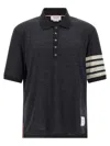 Thom Browne 4-bar Wool Polo Shirt In Black
