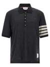 Thom Browne 4-bar Wool Polo Shirt In Black